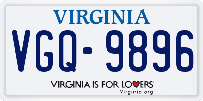 VA license plate VGQ9896