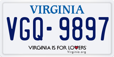 VA license plate VGQ9897
