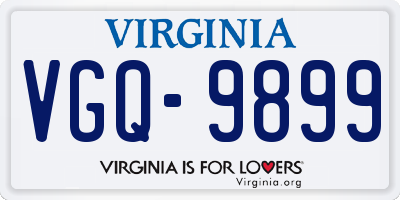 VA license plate VGQ9899