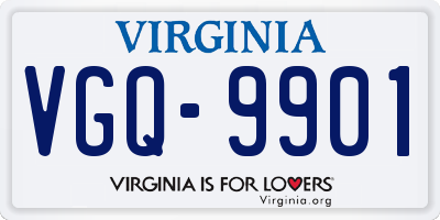 VA license plate VGQ9901