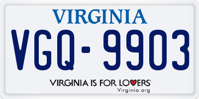 VA license plate VGQ9903
