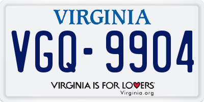 VA license plate VGQ9904