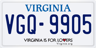 VA license plate VGQ9905