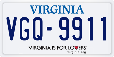VA license plate VGQ9911