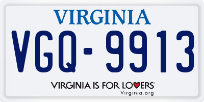 VA license plate VGQ9913
