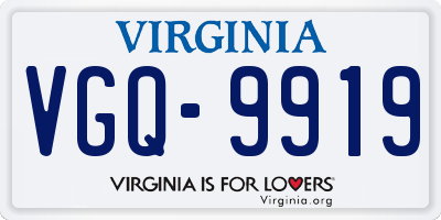 VA license plate VGQ9919