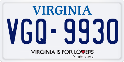 VA license plate VGQ9930