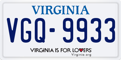 VA license plate VGQ9933