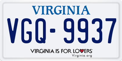 VA license plate VGQ9937