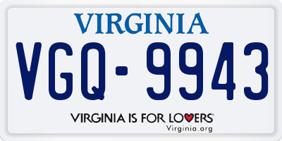 VA license plate VGQ9943