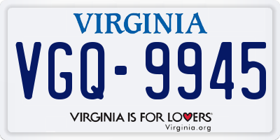 VA license plate VGQ9945