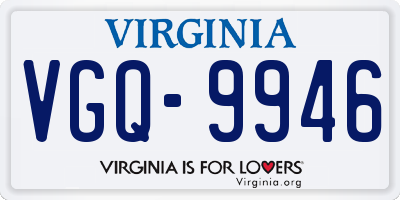 VA license plate VGQ9946
