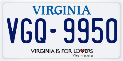 VA license plate VGQ9950