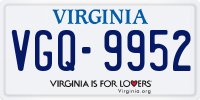 VA license plate VGQ9952