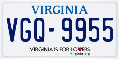VA license plate VGQ9955
