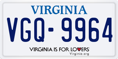 VA license plate VGQ9964