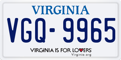 VA license plate VGQ9965