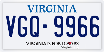VA license plate VGQ9966