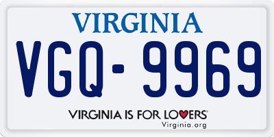 VA license plate VGQ9969