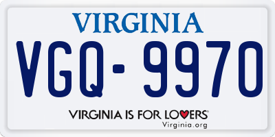 VA license plate VGQ9970