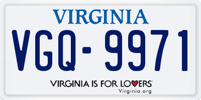 VA license plate VGQ9971