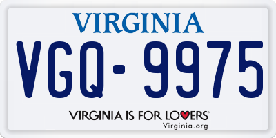 VA license plate VGQ9975