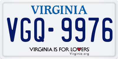 VA license plate VGQ9976
