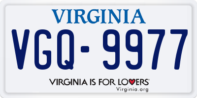 VA license plate VGQ9977