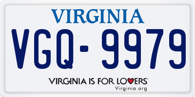 VA license plate VGQ9979