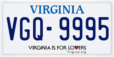 VA license plate VGQ9995