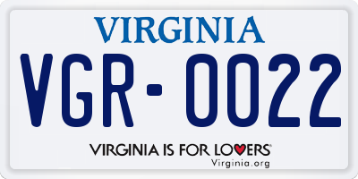 VA license plate VGR0022