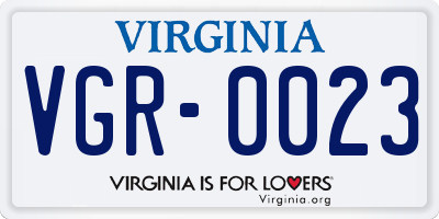 VA license plate VGR0023