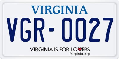 VA license plate VGR0027