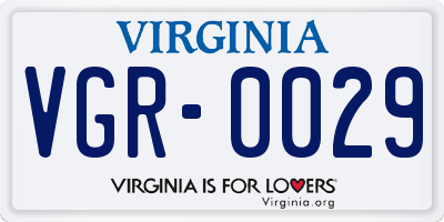 VA license plate VGR0029