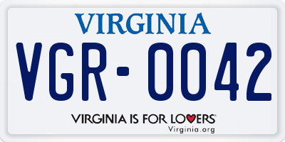 VA license plate VGR0042