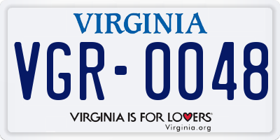 VA license plate VGR0048