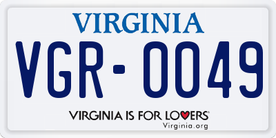 VA license plate VGR0049