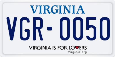 VA license plate VGR0050