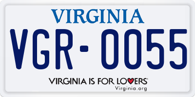 VA license plate VGR0055