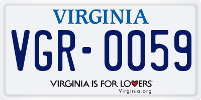 VA license plate VGR0059
