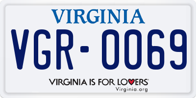 VA license plate VGR0069