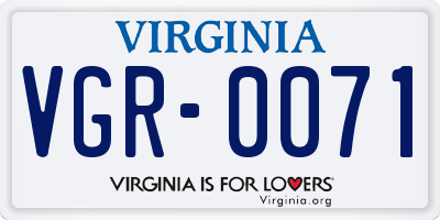 VA license plate VGR0071