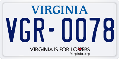 VA license plate VGR0078