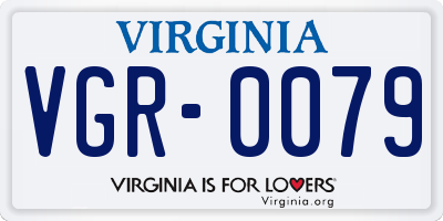 VA license plate VGR0079