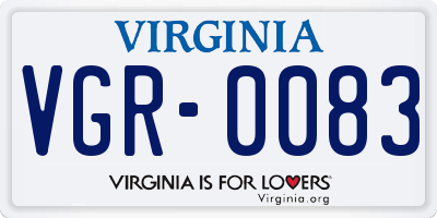 VA license plate VGR0083