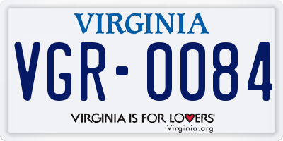 VA license plate VGR0084
