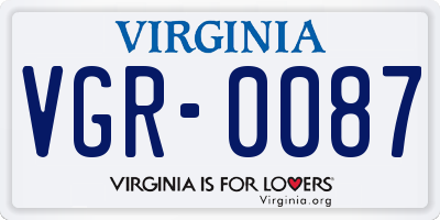 VA license plate VGR0087