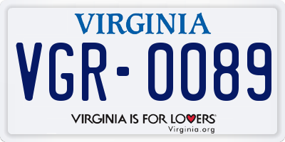VA license plate VGR0089
