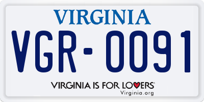 VA license plate VGR0091