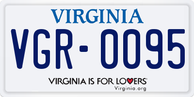 VA license plate VGR0095